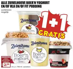 MCD Supermarkt ALLE ZUIVELHOEVE BOER'N YOGHURT EN/OF VLA EN/OF FIT PUDDING aanbieding