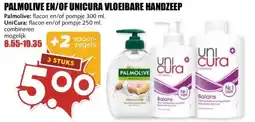 MCD Supermarkt PALMOLIVE EN/OF UNICURA VLOEIBARE HANDZEEP aanbieding