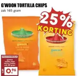 MCD Supermarkt G'WOON TORTILLA CHIPS aanbieding