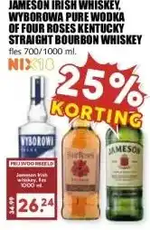 MCD Supermarkt JAMESON IRISH WHISKEY, WYBOROWA PURE WODKA OF FOUR ROSES KENTUCKY STRAIGHT BOURBON WHISKEY aanbieding