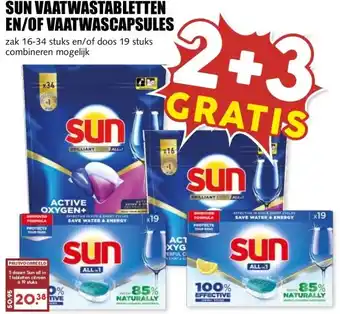 MCD Supermarkt SUN VAATWASTABLETTEN EN/OF VAATWASCAPSULES aanbieding