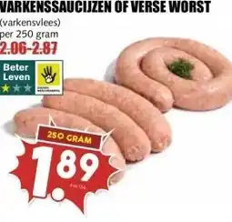 MCD Supermarkt VARKENSSAUCIJZEN OF VERSE WORST aanbieding