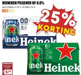 MCD Supermarkt HEINEKEN PILSENER OF 0.0% aanbieding