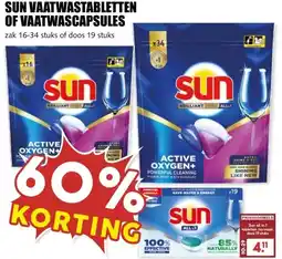 MCD Supermarkt SUN VAATWASTABLETTEN OF VAATWASCAPSULES aanbieding