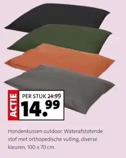 Intratuin Hondenkussen outdoor. Waterafstotende stof met orthopedische vulling, diverse kleuren, 100 x 70 cm. aanbieding