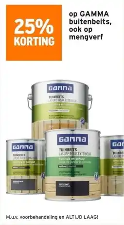 GAMMA op GAMMA buitenbeits, ook op mengverf aanbieding