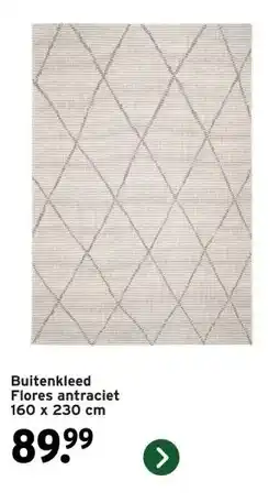 GAMMA Buitenkleed Flores antraciet 160 230 cm aanbieding