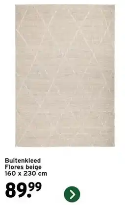 GAMMA Buitenkleed Flores beige 160 x 230 cm aanbieding