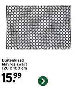 GAMMA Buitenkleed Mavros zwart 120 x 180 cm aanbieding