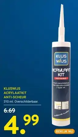 Kluswijs KLUSWIJS ACRYLAATKIT ANTI-SCHEUR aanbieding