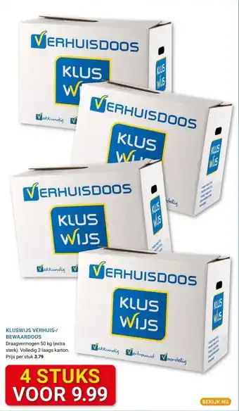 Kluswijs KLUSWIJS VERHUIS-/ BEWAARDOOS aanbieding