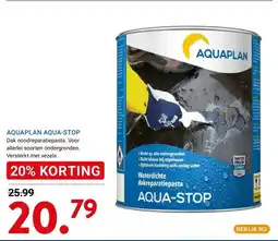 Kluswijs AQUAPLAN AQUA-STOP aanbieding