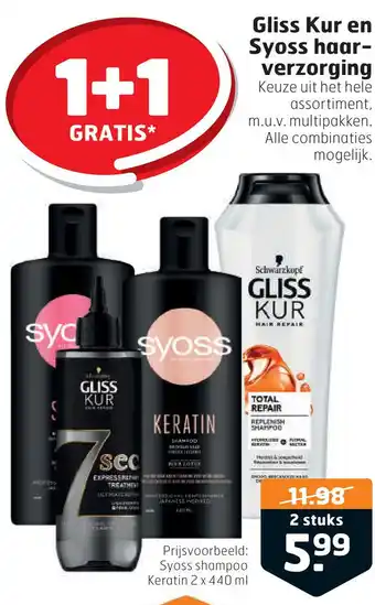 Trekpleister Gliss Kur en Syoss haar- verzorging aanbieding