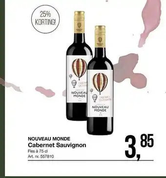 Bidfood Nouveau Monde Cabernet Sauvignon 25% Korting aanbieding