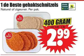 Dirk 1 De Beste Gehaktschnitzels Naturel Of Zigeuner aanbieding