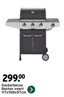 GAMMA Gasbarbecue Boston zwart 117x108x57cm aanbieding