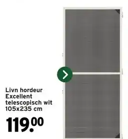 GAMMA Livn hordeur Excellent telescopisch wit 105x235 cm aanbieding