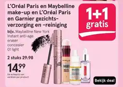 Etos L'Oréal Paris en Maybelline make-up en L'Oréal Paris en Garnier gezichts- verzorging en -reiniging aanbieding