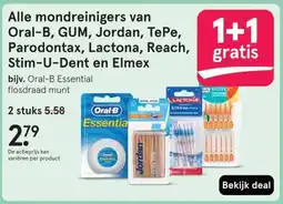 Etos Alle mondreinigers van Oral-B, GUM, Jordan, TePe, Parodontax, Lactona, Reach, Stim-U-Dent en Elmex aanbieding