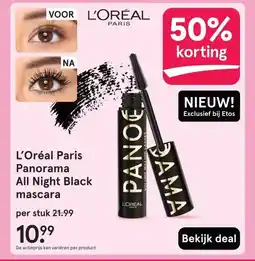 Etos L'Oréal Paris Panorama All Night Black mascara aanbieding