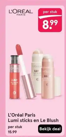 Etos L'Oréal Paris Lumi sticks en Le Blush aanbieding