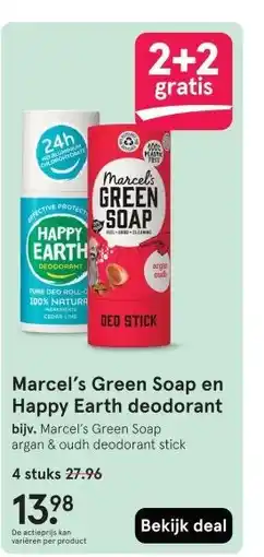 Etos Marcel's Green Soap en Happy Earth deodorant aanbieding