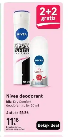 Etos Nivea deodorant aanbieding