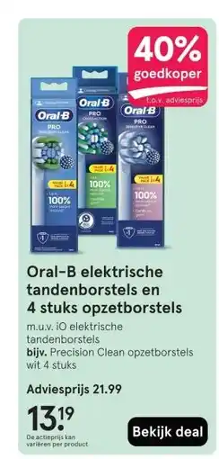 Etos Oral-B elektrische tandenborstels en 4 stuks opzetborstels aanbieding