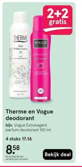 Etos Therme en Vogue deodorant aanbieding