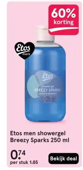 Etos Etos men showergel Breezy Sparks aanbieding