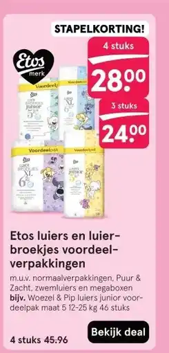 Etos Etos luiers en luier- broekjes voordeel- verpakkingen aanbieding