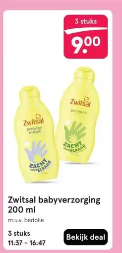 Etos Zwitsal babyverzorging 200 ml aanbieding