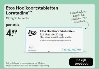 Etos Etos Hooikoortstabletten Loratadine*** aanbieding