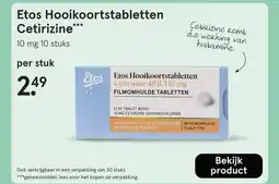 Etos Etos Hooikoortstabletten Cetirizine*** aanbieding