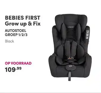 Baby & Tiener Bebies First Grown Up & Fix Autostoel Groep 1-2-3 Black aanbieding