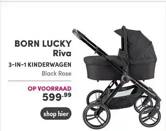 Baby & Tiener Born Lucky Riva 3-In-1 Kinderwagen Black Rose aanbieding