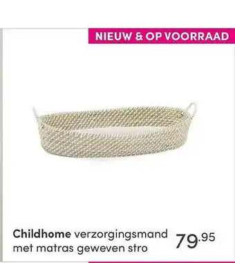 Baby & Tiener Childhome Verzorgingsmand Met Matras Geweven Stro aanbieding