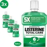 Bol.com LISTERINE Mondwater Total Care Tandvleesbescherming - mondspoeling - complete bescherming en gezond tandvlees - 3 x 500 ml aanbieding