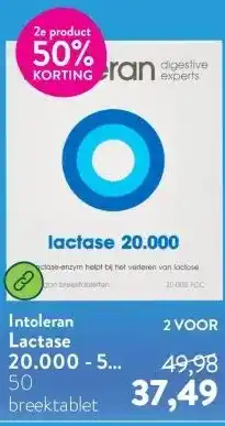 Holland & Barrett Lactase 20.000 - 50 breektabletten aanbieding