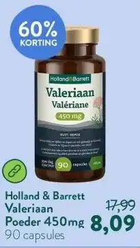 Holland & Barrett Valeriaan Poeder 450mg aanbieding