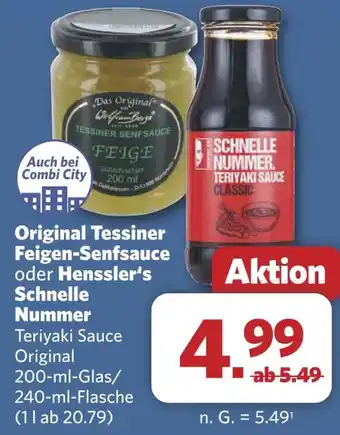 Combi Original Tessiner Feigen-Senfsauce oder Henssler's aanbieding