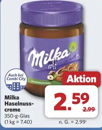 Combi Milka Haselnuss creme aanbieding