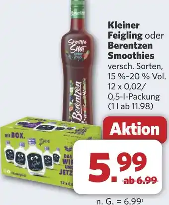 Combi Kleiner Feigling oder Berentzen Smoothies aanbieding