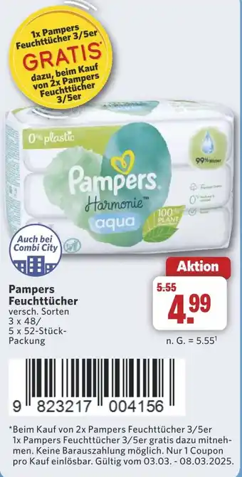 Combi Pampers Feuchttücher aanbieding