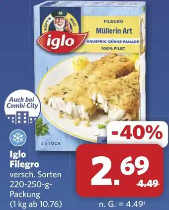 Combi Iglo Filegro aanbieding