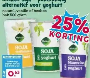 Boon`s Markt Melkan soja - plantaardig alternatief voor yoghurt aanbieding