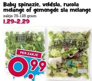 Boon`s Markt Baby spinazie, veldsla, rucola melange of gemengde sla melange aanbieding