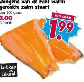 Boon`s Markt Jongens van de Fant warm gerookte zalm staart aanbieding