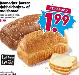 Boon`s Markt Boonacker boeren dubbeldonker- of maïsbrood aanbieding