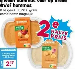 Boon`s Markt g'woon hummus voor op brood en/of hummus aanbieding